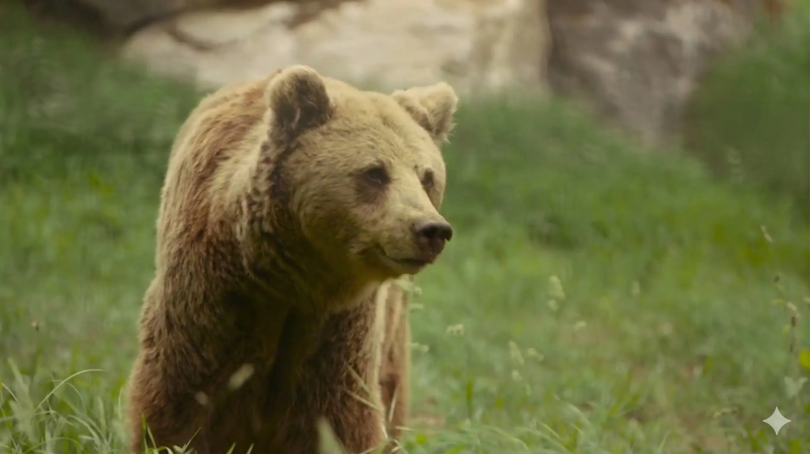 Osa Molina en el cercado de Proaza